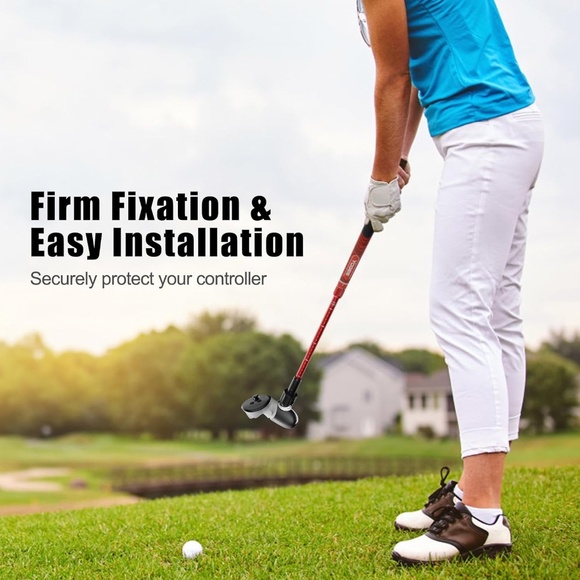 YOGES Adjustable Length VR Golf Club Handle for Meta For Quest 3 or 2 Black/Red - Picture 3 of 15